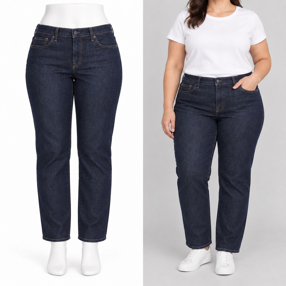 Old Navy Sweetheart Jeans Womens 16 Dark Wash Straight Leg Stretch Denim Regular